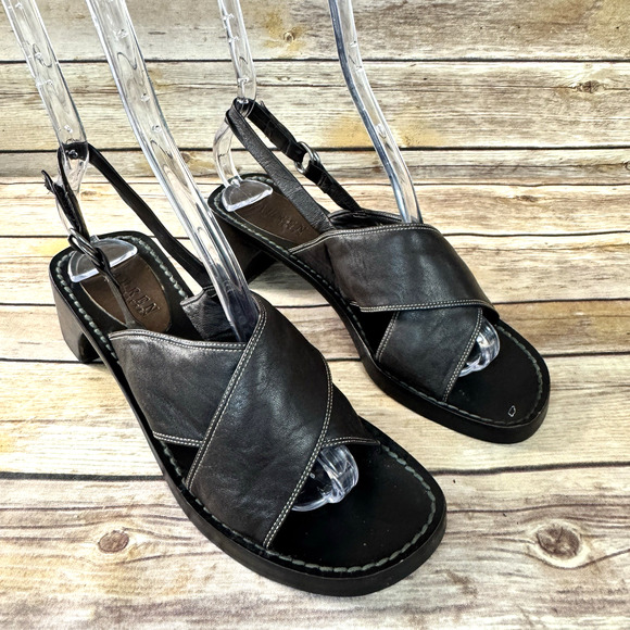 Lauren Ralph Lauren Womens Brown Barbara Open Toe Block Heel Sandals 6.5B - Picture 1 of 12